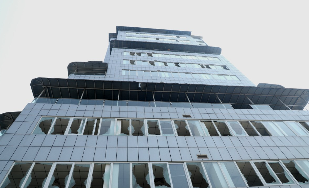 जेएनजी आन्दोलनले क्षतिग्रस्त दमक भ्यु टावर अझै अस्तव्यस्त